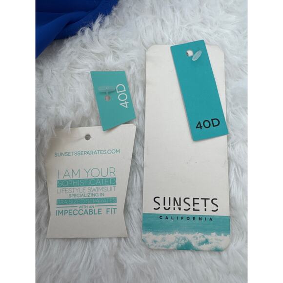 Sunsets California underwire twist bandeau top bundle of 2 blue black size 40D - Picture 10 of 13